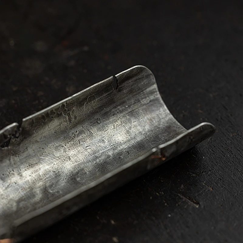 Hand Hammered Tin Tea Scoop Ice Rock Texture Retro Kungfu Teaware Accessory for Traditional Tea Ceremony