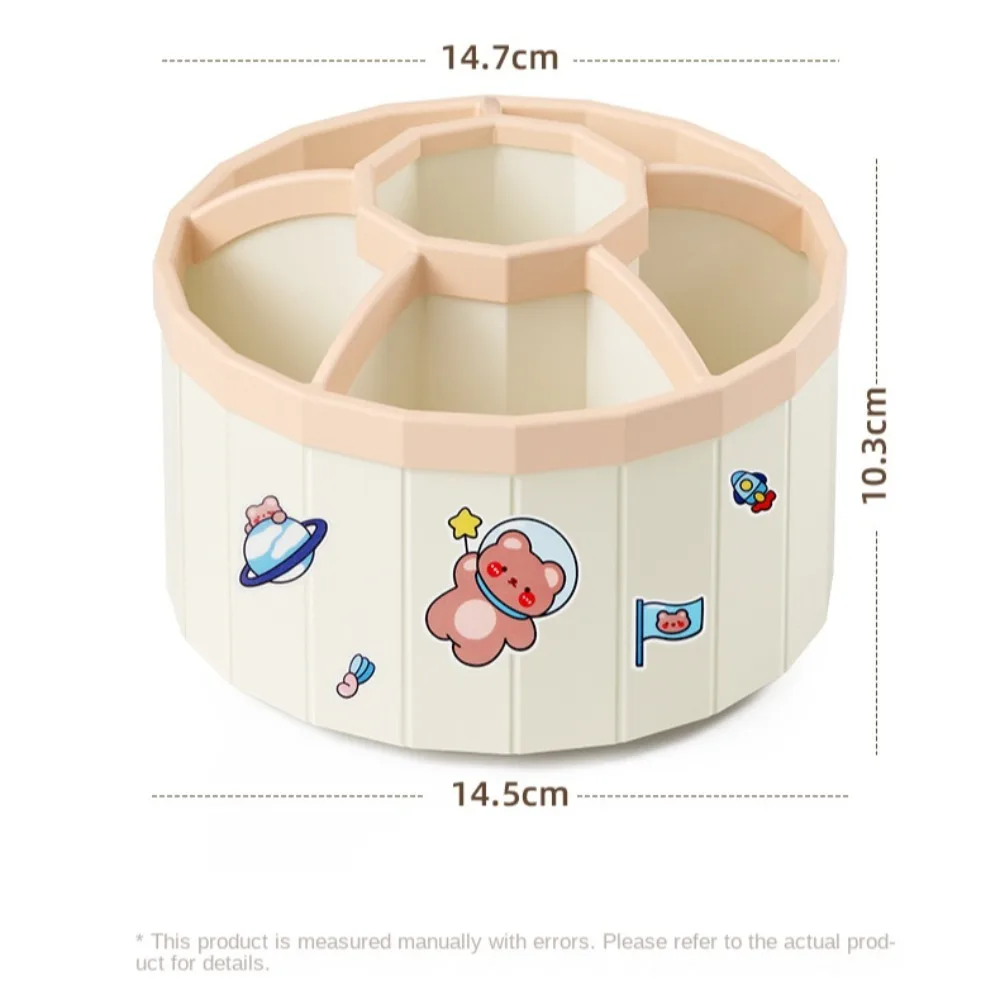 حامل فرشاة المكياج 360 ° حامل قلم دوار للطلاب ذو سعة كبيرة منظم مكتبي أدوات مكتبية لتخزين مستحضرات التجميل #6