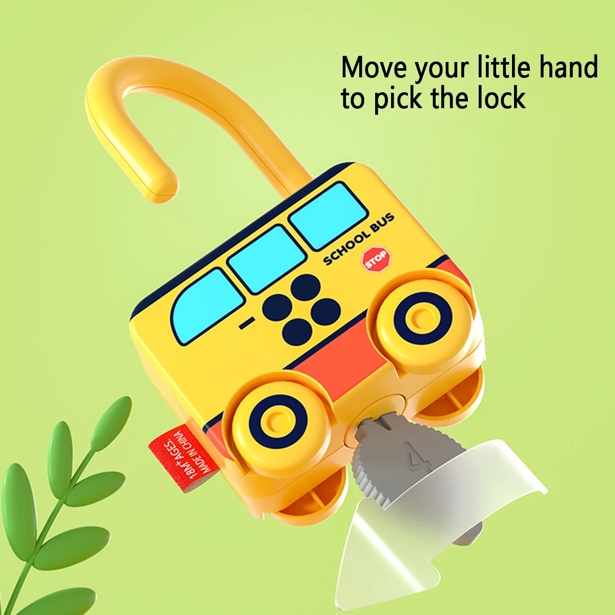 6Pcs Montessori Early Learning Lock Unlock Car Train Toy with Keys Kids Math Counting Motor Skill Educational Toys Xmas Gift