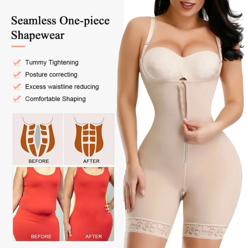 Detachable Straps Full Body Shaper Tummy Slimming Postpartum Stage 3 Girdle Push Up Butt Lifter Shapewear