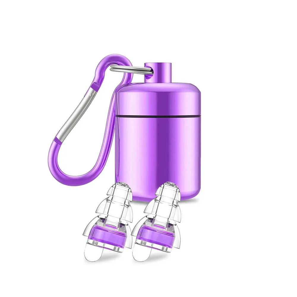 1 par de tapones para los oídos reutilizables con cancelación de ruido, tapones para los oídos de silicona suave, protección auditiva segura, protección para los oídos, aislamiento acústico