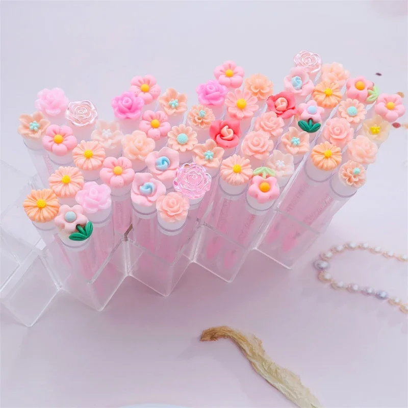 Flower Tube Wimpernbürsten-Set, wiederverwendbare Mascara-Bürste mit Kristallflasche, staubdichte Aufbewahrungsröhrchen für Wimpern- und Augenbrauenbürsten zum Aufbewahren von Make-up – Detail 9