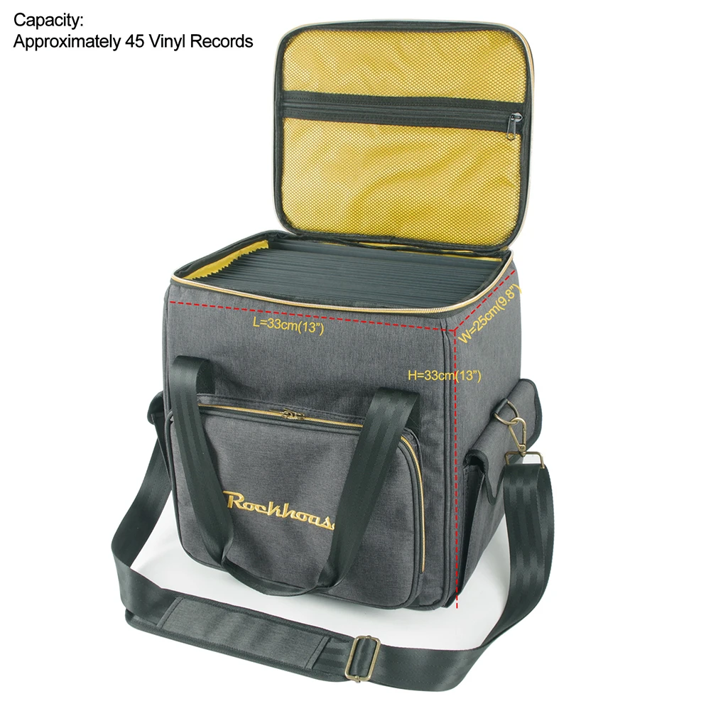 Borsa porta documenti impermeabile con tracolla Borsa a tracolla portatile per dischi Borsa CD imbottita addensata di grande capacità per regalo per gli amanti della musica