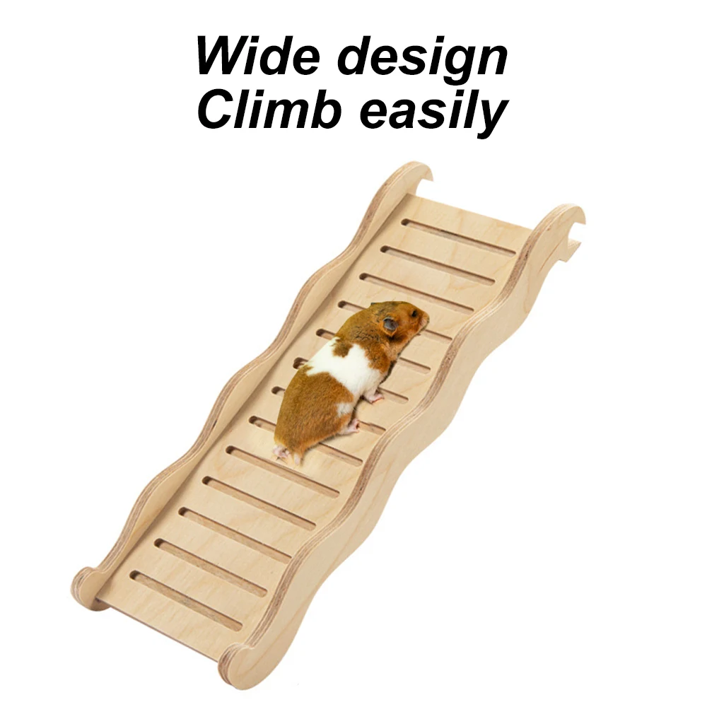 Hamster Climbing Ladder Wooden Bridge Bendable Funny Chewing Playing Portable Pet Toys Bendy Bridge Gerbil Rats Mice Reptiles