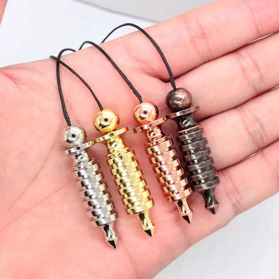 Colgante de Péndulo Metálico para Radiestesia, Adivinación, Reiki, Sanación Espiritual, Wicca, Amuleto para Mujeres y Hombres, Péndulo en Forma de Tornillo, Joyería
