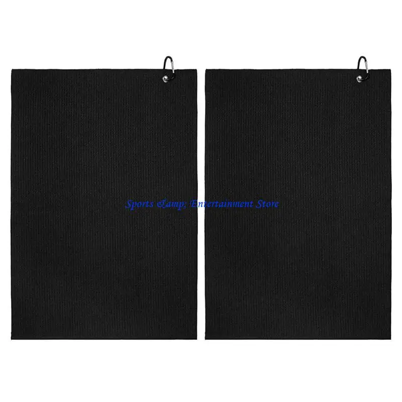 G7NF 2Pcs Golf Towels,Microfiber Merbau Pattern Golf Towel for Men Women Golf Gifts Black Golf Towel with Carabiner Clip