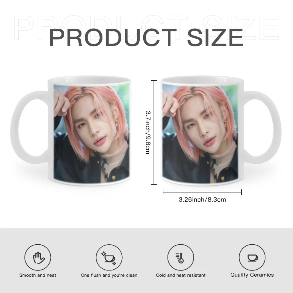 KPOP-Hwang-Hyunjin-Ceramic Mug Cute Coffee Tea Milk Stave Mugs And Cups with Handle Novelty Gifts