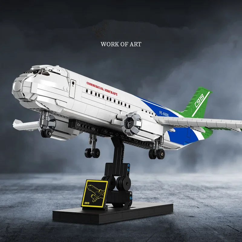 

Hot 1601 Pcs Technical Moc China C919 Aircraft City Cargo Military Plane Bricks Technical Model Building Blocks Kid Toy Gifts