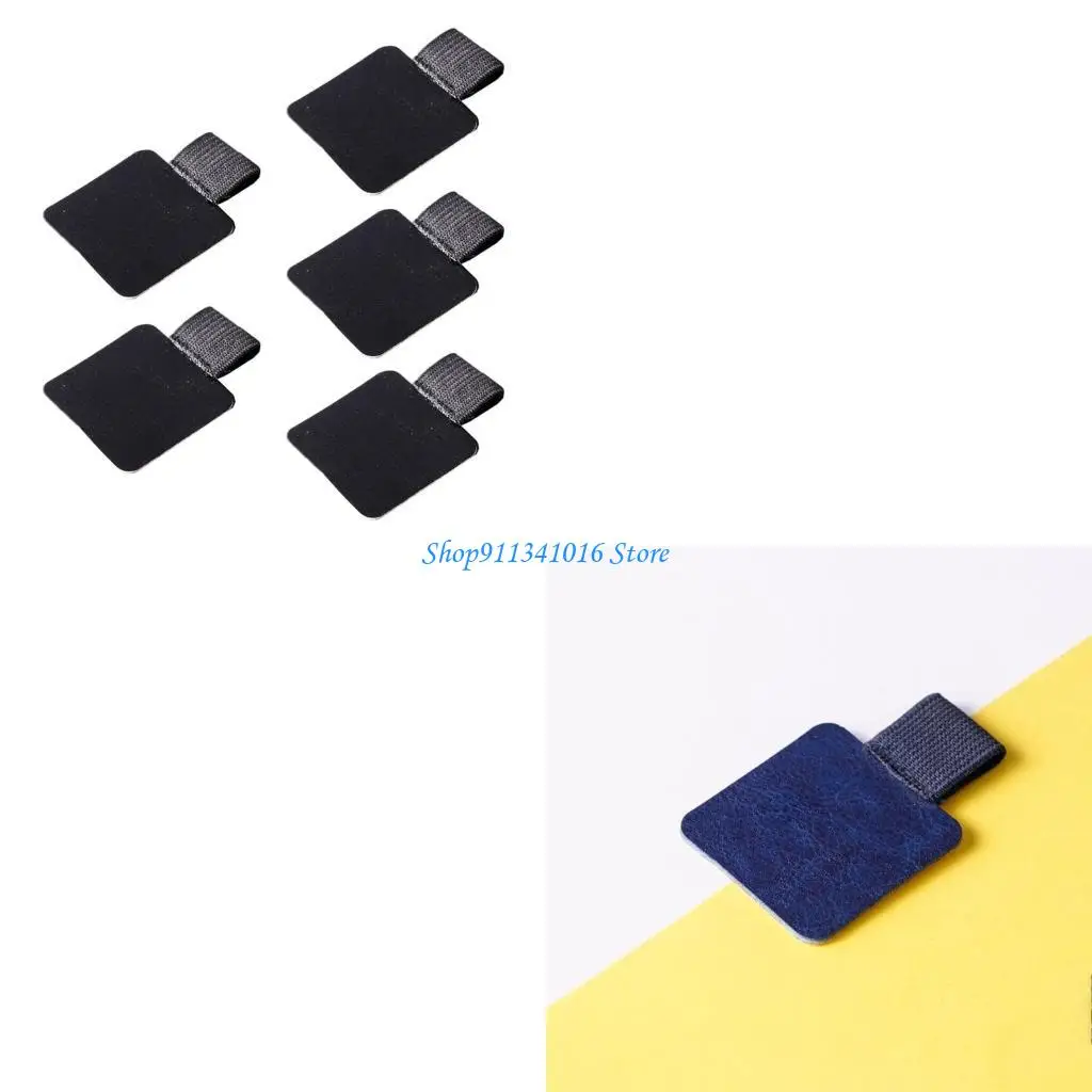 

5 Pcs/Set Self-Adhesive Pen Holder Loop Leather Pencil Holder with Elastic Loop Great Gifts for Students Teens Children