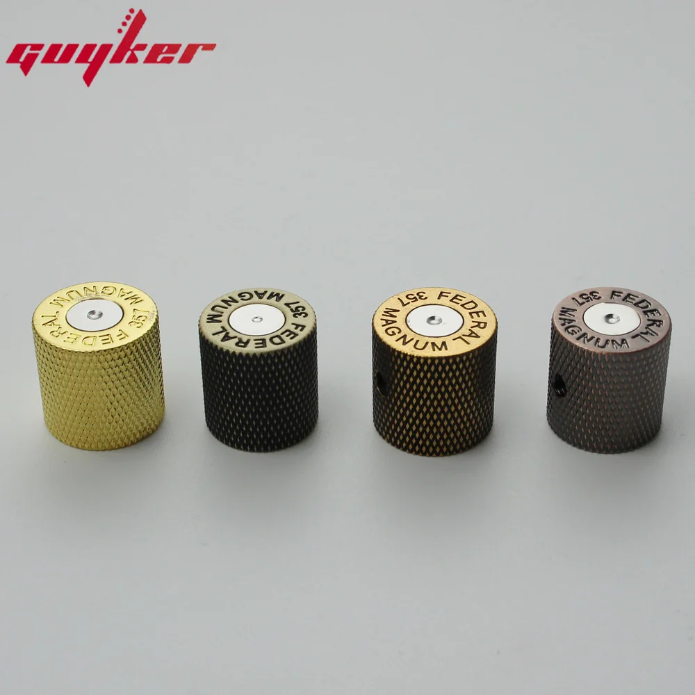 High Grade GUYKER Electric Guitar Bass Knobs Bronze/Antique Brass Bullet Case Style