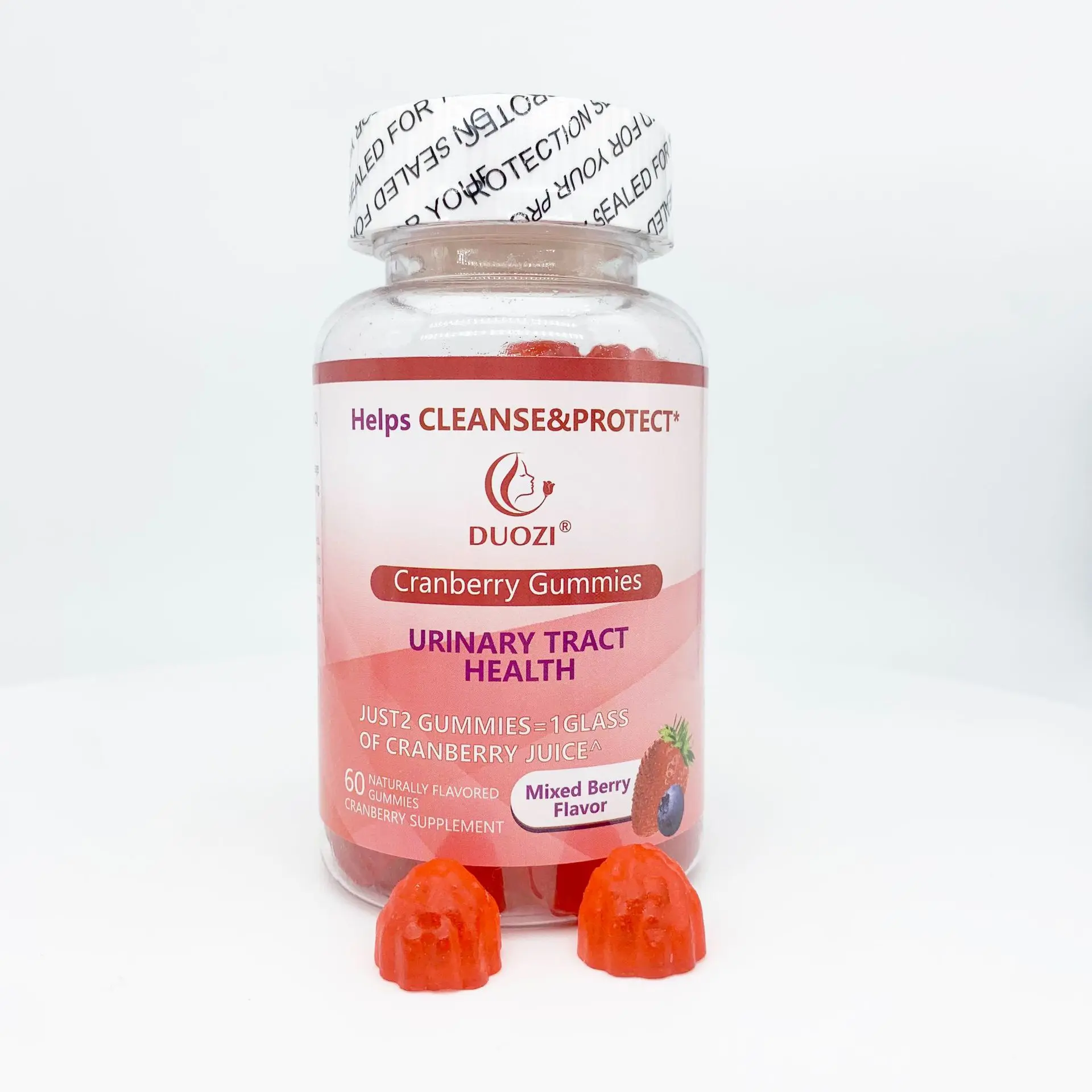 

1 bottle of cranberry gummies improves skin health prevents urinary tract infections and supports cardiovascular health