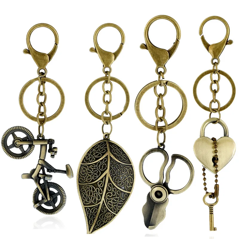 Alloy Bicycle Hat Heart Keychain for Couples Car Keys Pendant Key Ring Personalized Bag Accessory for iPhone Samsung Android