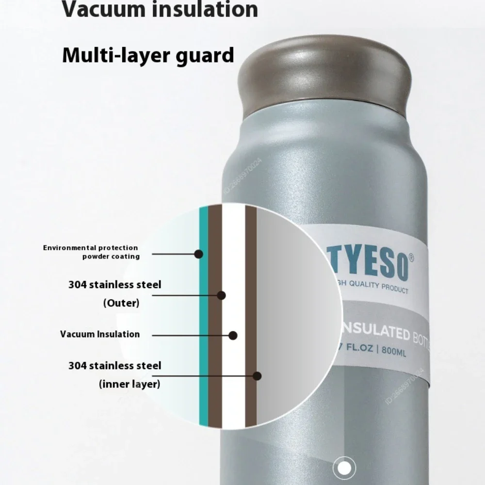Tyeso الفولاذ المقاوم للصدأ معزول السفر القدح المحمولة الرياضة في الهواء الطلق زجاجة ماء عبر الحدود ترموس تفريغ القهوة كوب قارورة عازلة