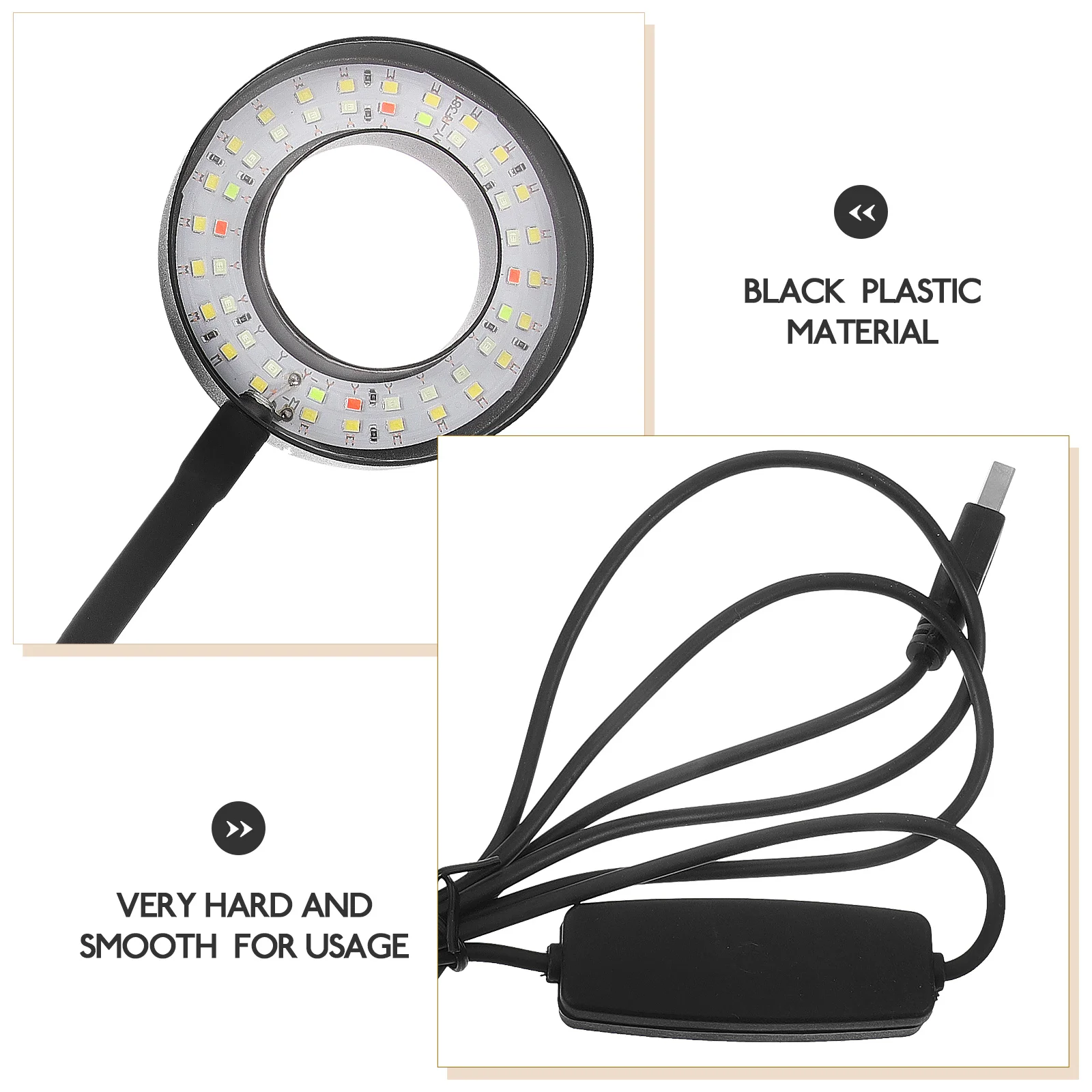 

Small Fish Tank Light 8W USB Mini LED Aquarium Lamp Black Round Reusable Lighting For Bowl Professional Wear resistant Marine