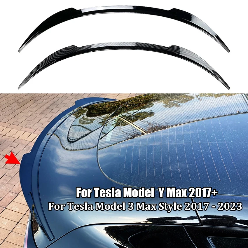 

Spoilers Wings For Tesla Model 3 Y Max Style 2017 - 2023 ABS Car Rear Spoiler Wings Trunk Roof Lid Tail Spoilers Wing Black