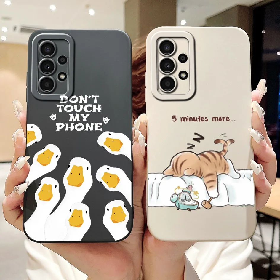 Case For Samsung Galaxy A13 4G Cover SM-A135F A 13 A 23 Funda Cute Cartoon Rabbit Panda Bumper For Samsung A23 5G SM-A236B Coque