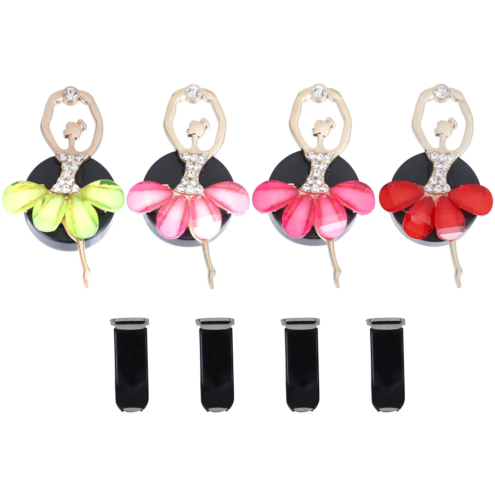 

4 Pcs Metal Car Air Freshener Perfume Clip Aroma Diffuser Vents Odor Freshener Decorative Car Vent Aromatherapy Outlet