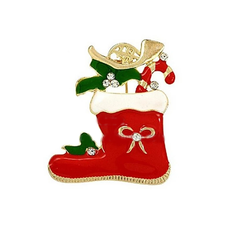 Fashion Beautiful Christmas Boot Stocking Brooch  Pin