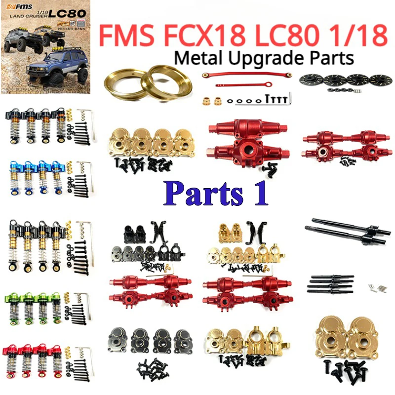 Fms Fcx18 Lc80 1/18 Rc Metalen Upgrade Onderdelen Voor En Achter Olie Schokdemper Stuurcup As Behuizing Stoel C Aandrijfas