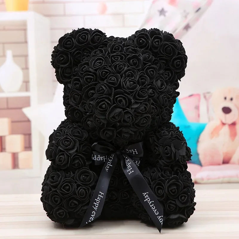 40 سنتيمتر دمية دب حمراء زهرة الورد الاصطناعية هدايا عيد الميلاد للنساء هدية عيد الحب الدببة القطيفة