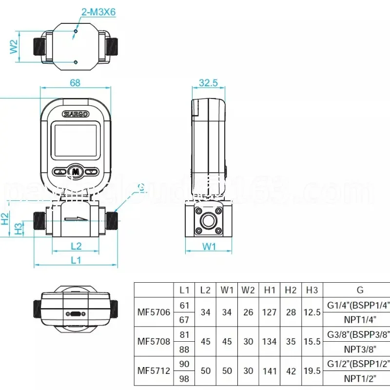 

Upgrade MF5706 MF5708 M5712 gas mass flowmeter / compressed air / nitrogen / argon 20L 100l 250l