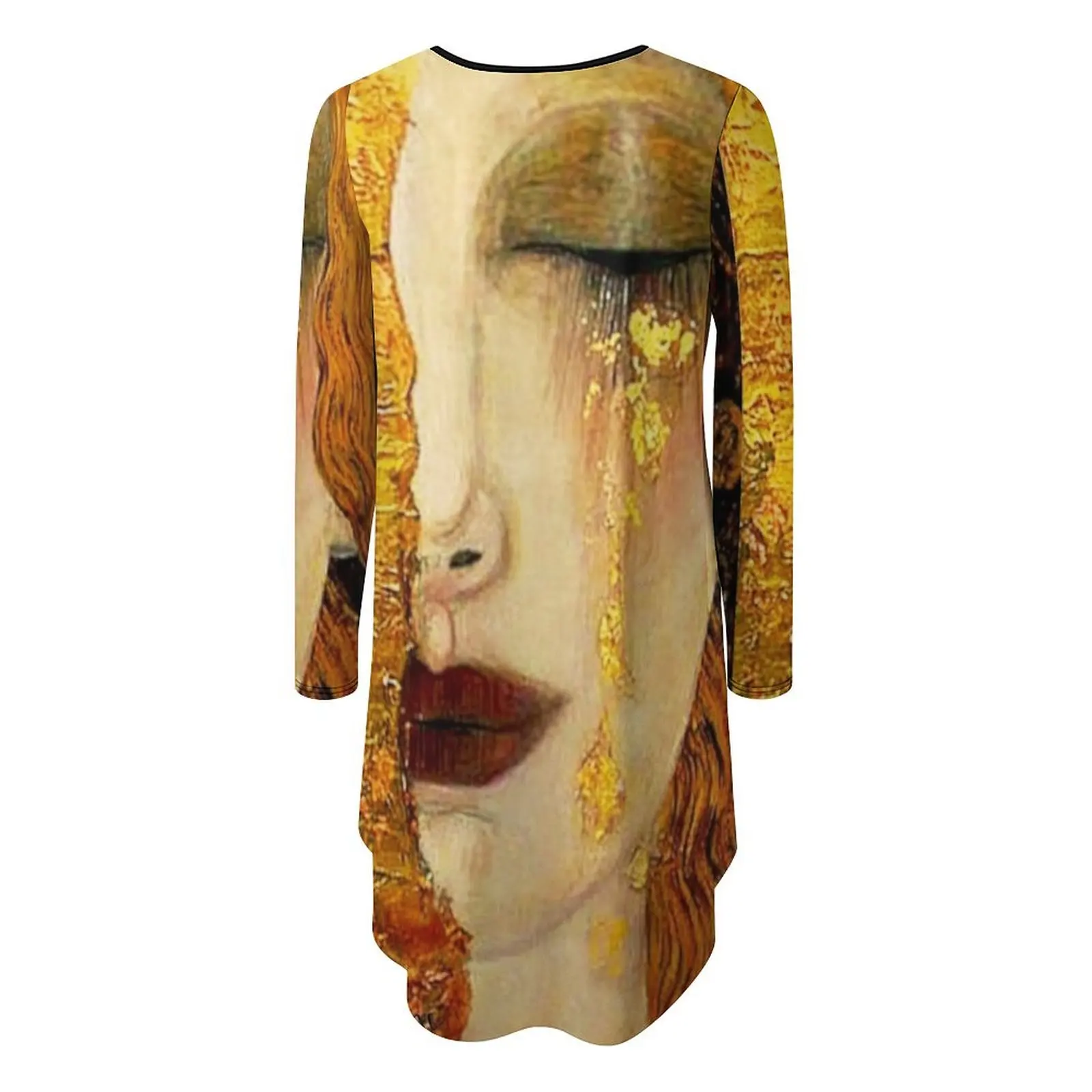 Gustav Klimt Freya's Tears w/Signature| Women's Grief Art Nouveau Long-Sleeve Dress dresses for woman Women's summer suit