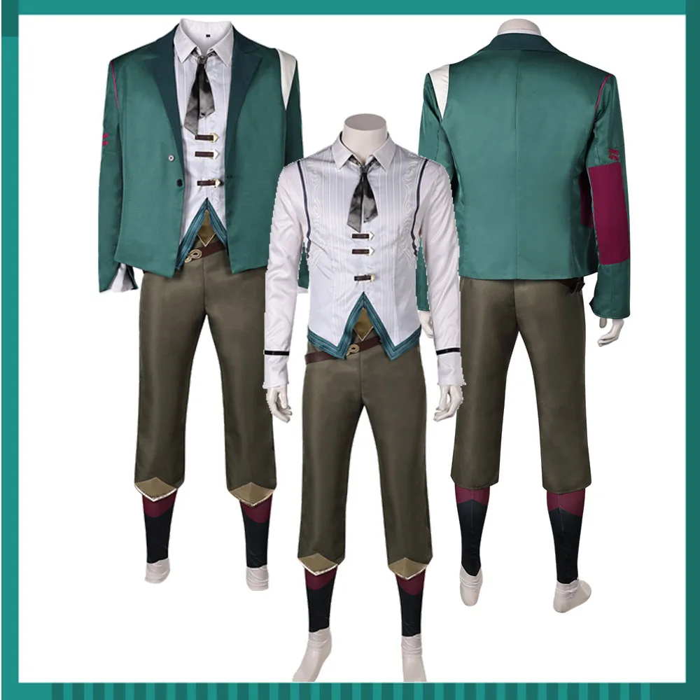 

Ekko Arcane Cosplay Halloween Carnival Party Uniform Shirt Coat Pants Tie Fantasia Suit Game LOL Costume Men Adult Outfits