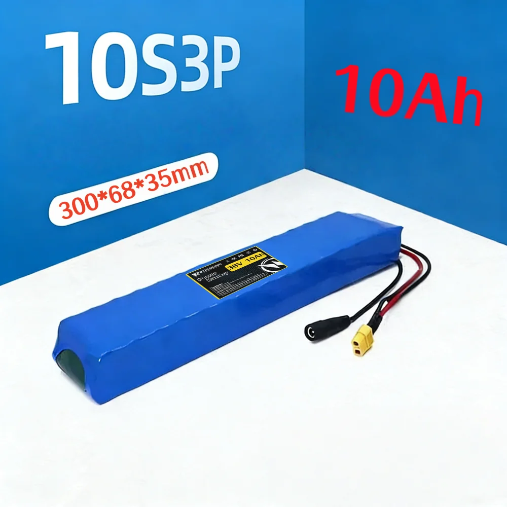 

Литий-ионный аккумулятор высокой мощности 36В 10000мАч 10S3P 18650 с BMS, подходит для модифицированных велосипедов, скутеров, инструментов и источников питания для транспортных средств.