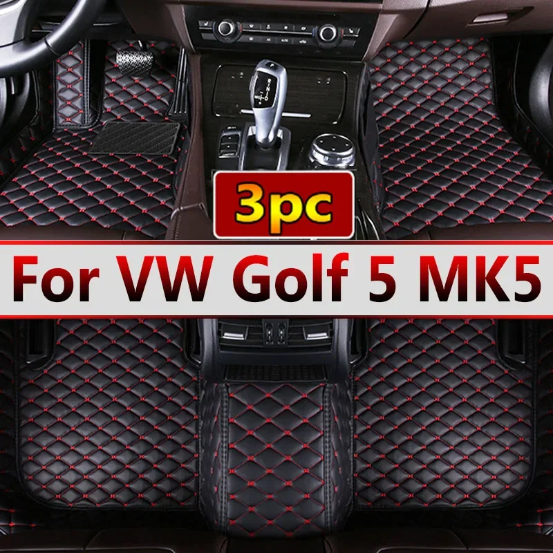 Custom Made Leather Car Floor Mats For VW VW Golf 5 MK5 2004 2005 2006 2007 Carpets Rugs Foot Pads Accessories