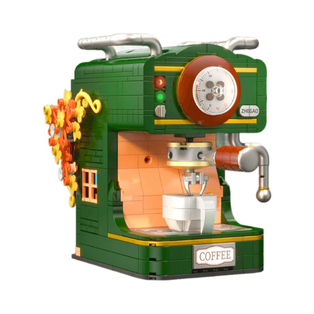 Coffee Maker Model Building Blocks Toys Diverse Coffee Machine Designs Kids Pretend Play Store Tool Collectibles and Decorative