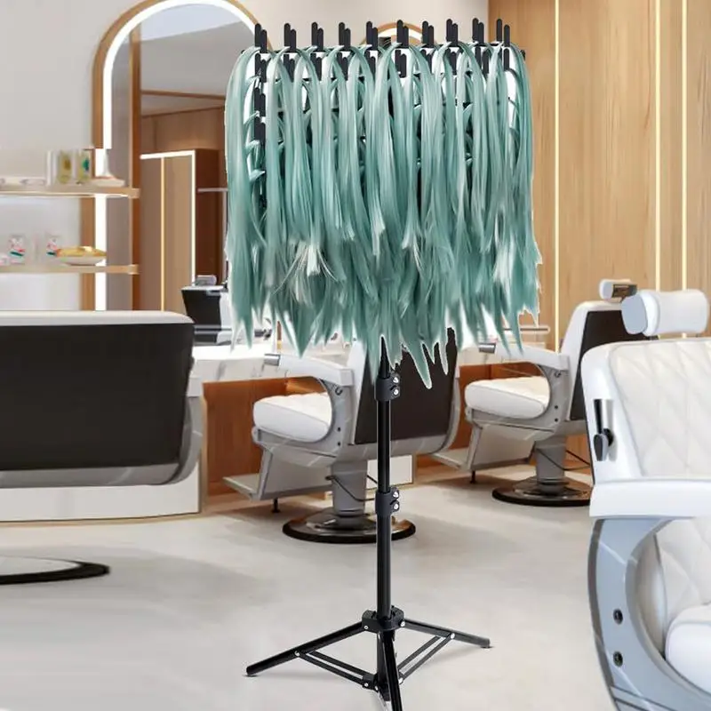 Braiding Rack For Hair Height Adjustable Hair Extension Holder Hanger With 144 Pegs Hair Separator Stand Display Stand With