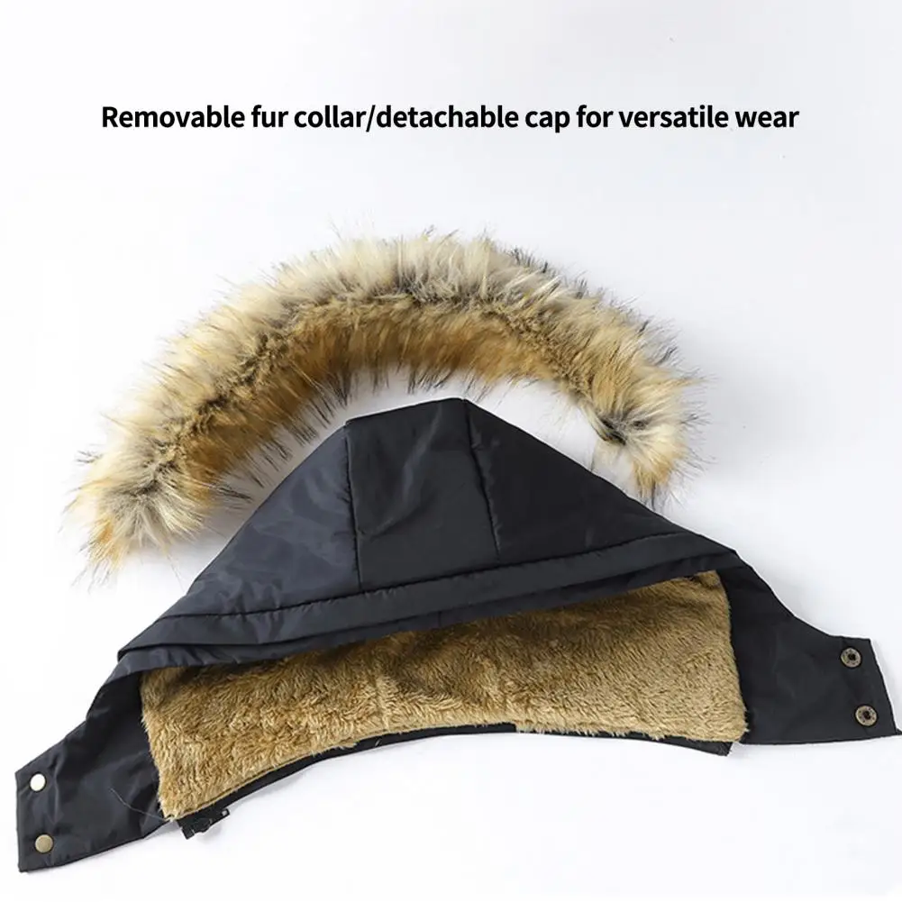 Heren Winterjas Parka Jack Pluche Capuchon Gevoerd Dik En Harig Met Zakken Mannen Plus Size Warme Katoenen Gewatteerde Jas Voor Mannen