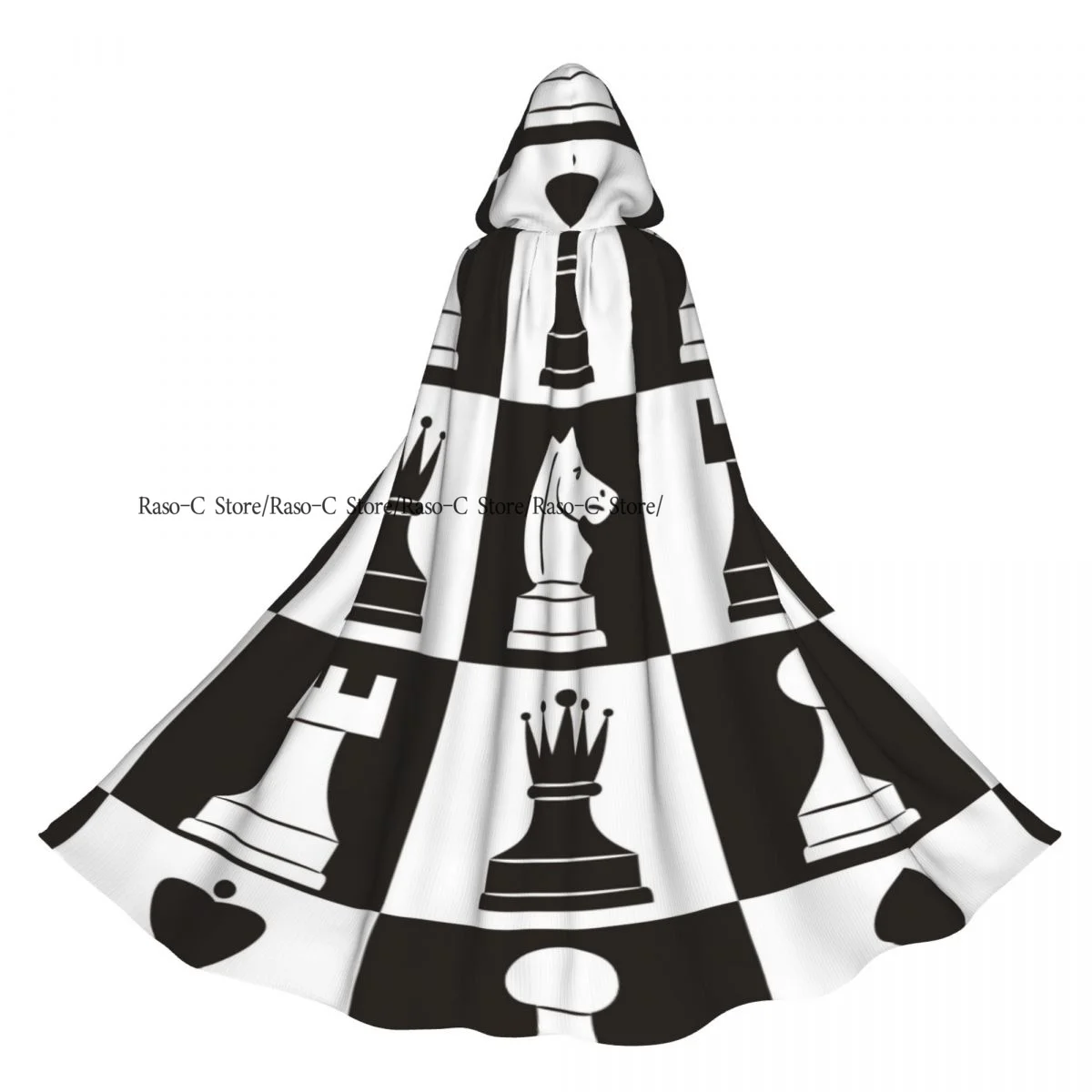 لوحة الشطرنج التوضيح مقنعين عباءة البوليستر للجنسين الساحرة الرأس زي التبعي #2