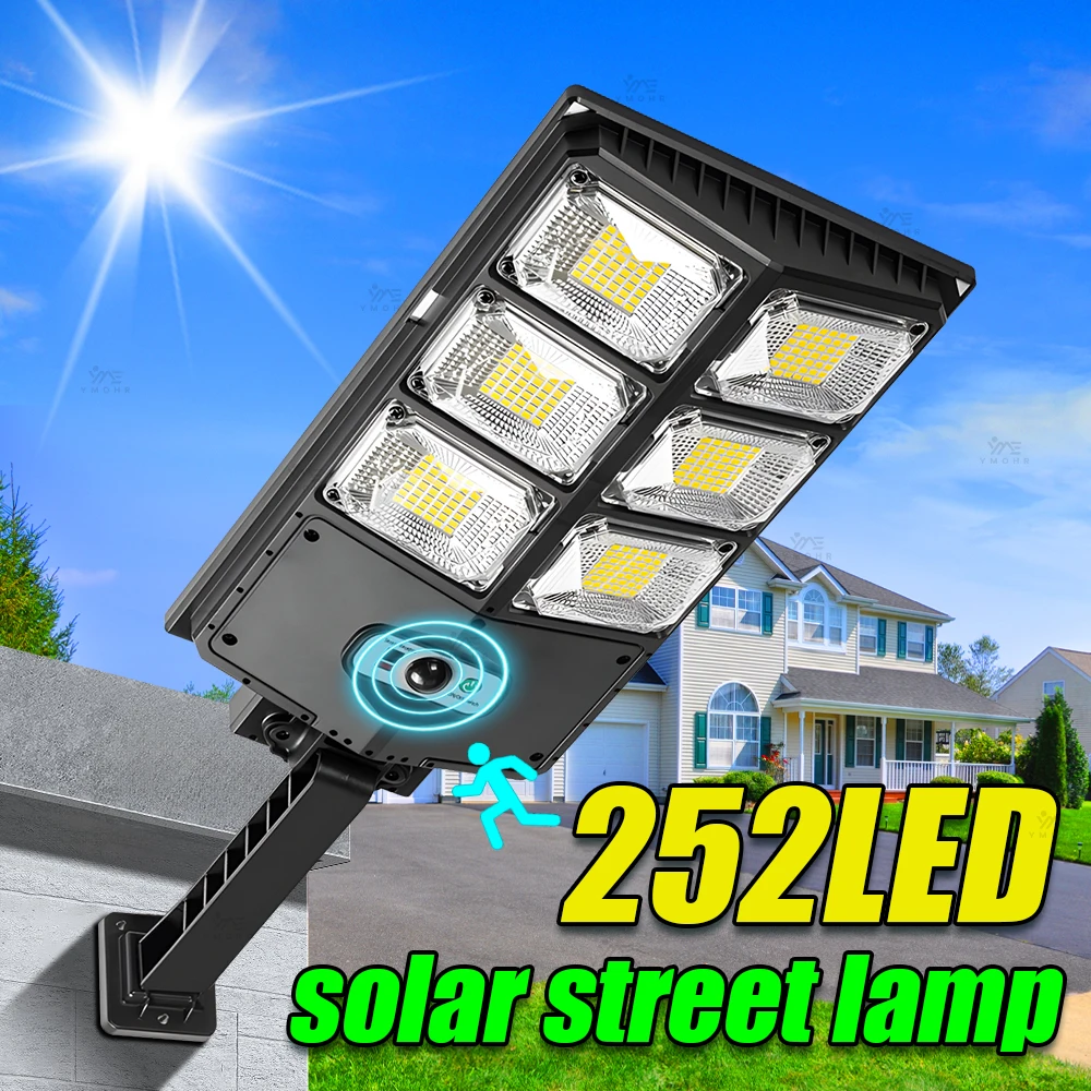 

252LED Solar Outdoor Lights IP65 Waterproof Solar LED Light Super Bright Wall Lamp Motion Sensor Solar Street Light Garden Decor