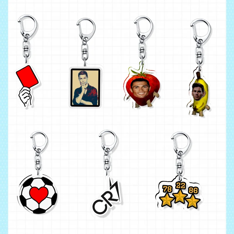 

Football Legend Keychain Iconic Magical Dribble Classic Fans Collection Acrylic Key Chain Summer Party Bag Gifts Goat Accessory