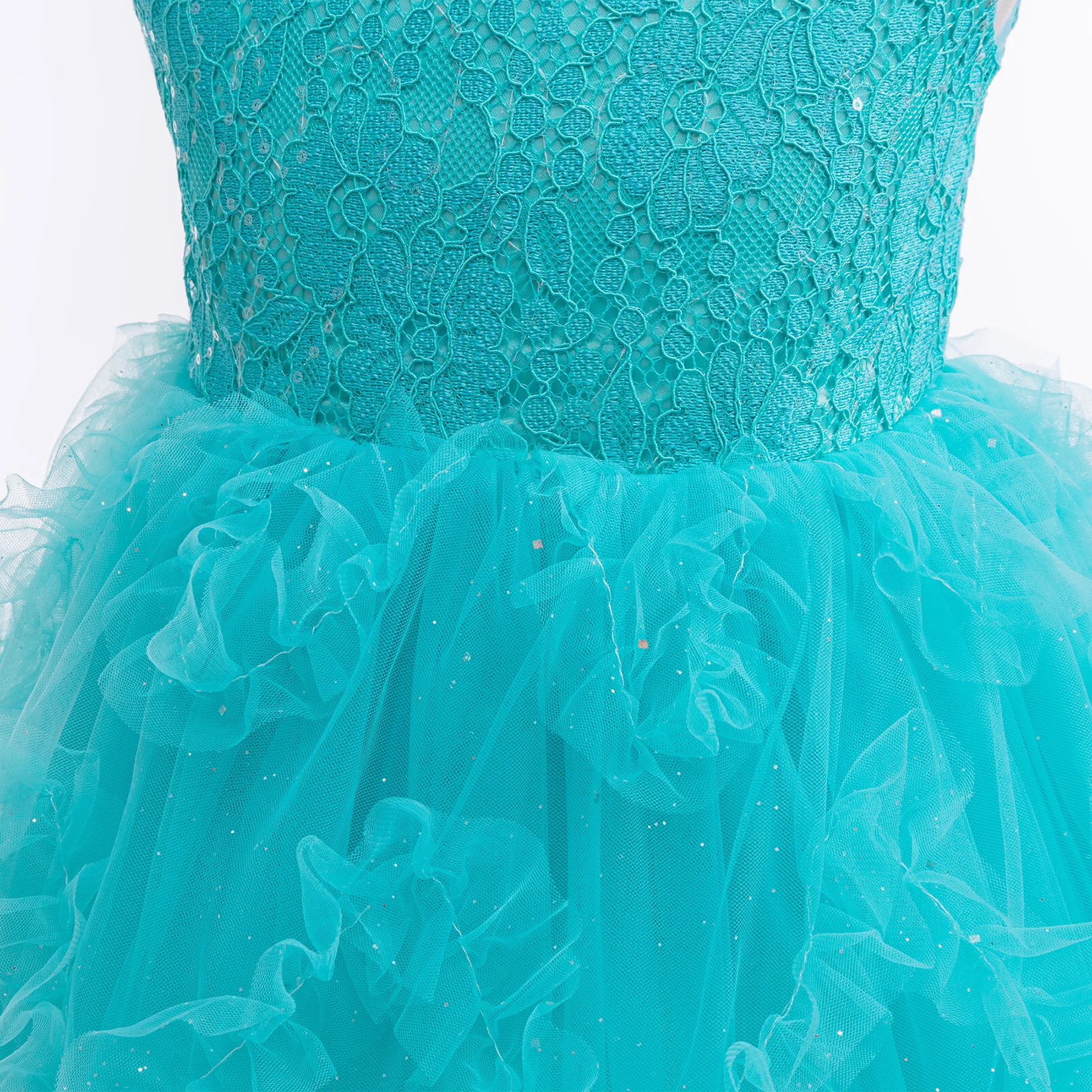 어린이 여아 민소매 스팽글 자수 메쉬 공주 드레스, 아동 행사, 생일 파티, 공연, 무대 의상, 프롬 가운