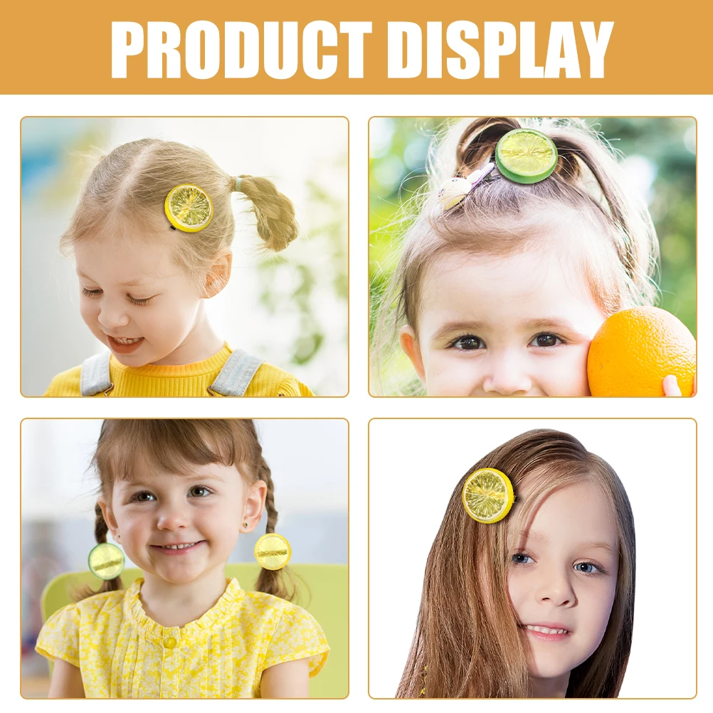 

6pcs Lemon Hair Clips Cute Fruit Accessories for Women Girls Teen Kawaii Hairpins Small Hair Decorations Versatile Realistic