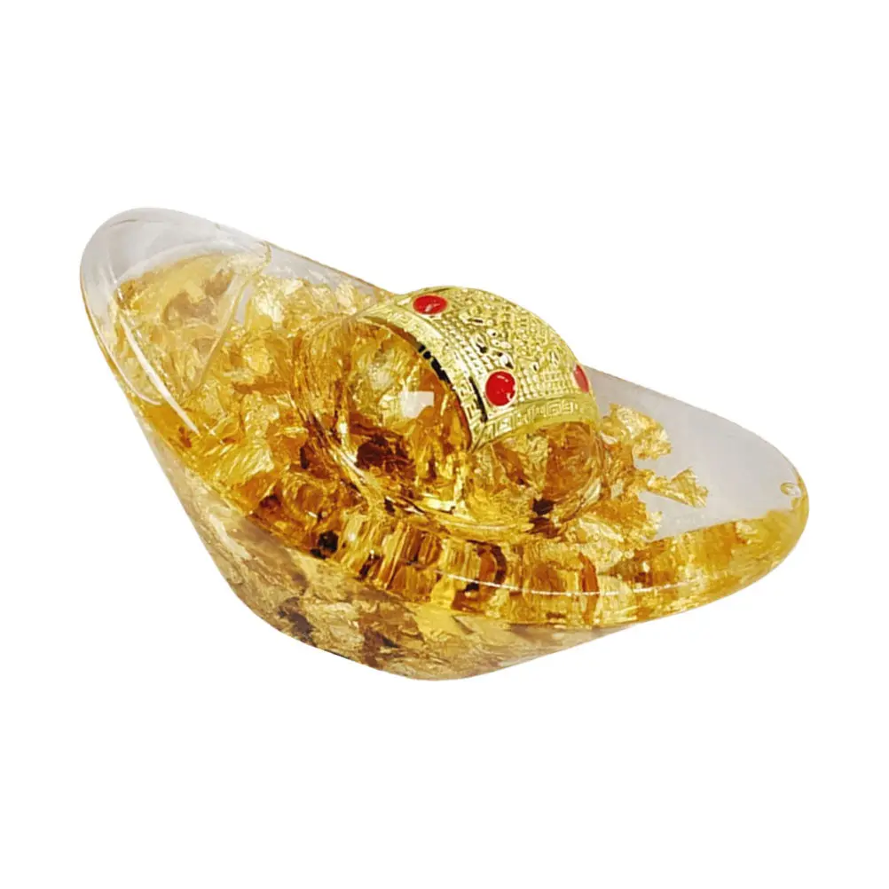 1Pcs Foil Crystal Paperweight Feng Shui Lucky Charm Decorative Stone Artwork for Living Room Desk Mall Display