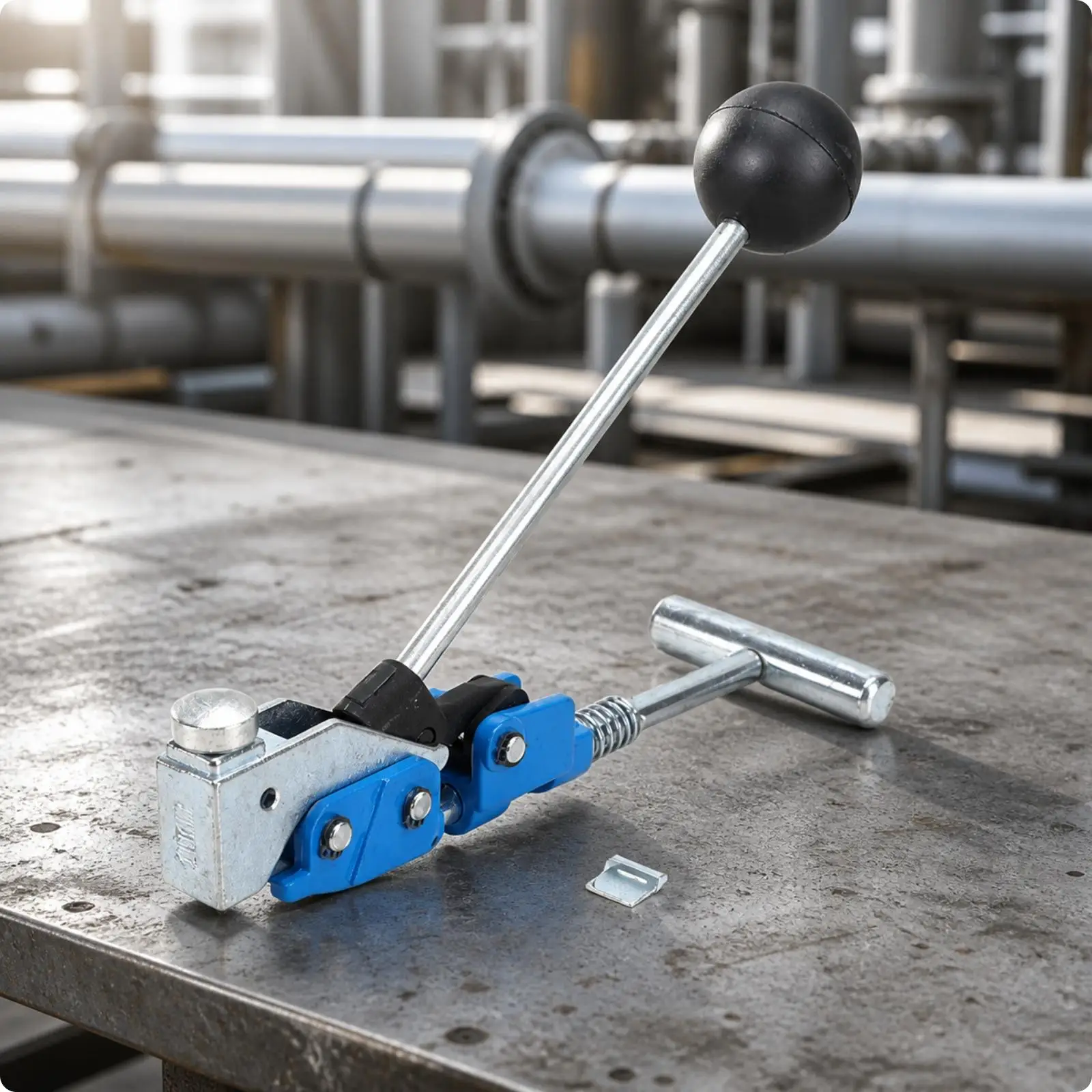 Handheld Banding Tool with Punching Head Hand-Operated Center-Punching Strapping Tool Tensioner Non-Slip Handle Ergonomic