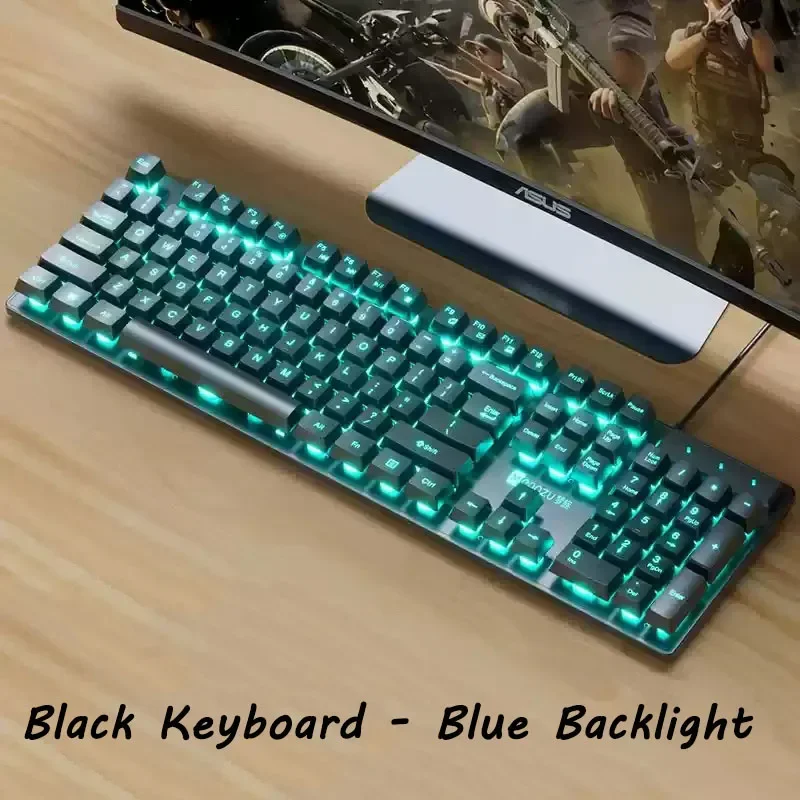 

104 Key Gaming Keyboard Cool Backlight Mechanical Keyboard Feeling Ergonomic Design Keyboards for Gamer Work Compute Laptop