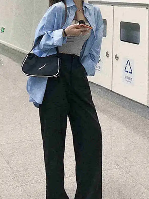 

Женский топ из чистого хлопка большого размера в Корейском стиле, свободный крой, дизайн, многослойный воротник, топ из полиэстера, длинный све средней длины