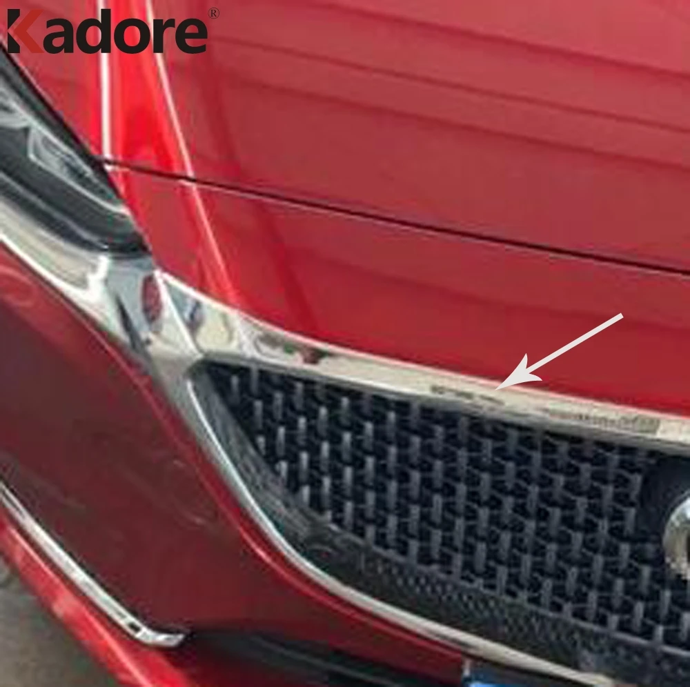 For Mazda 6 Atenza 2019-2021 2022 2023 2024 Chrome Front Engine Machine Grille Upper Hood Cover Trim Car Exterior Styling