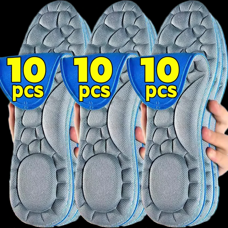 4pcs 5D Memory Foam Orthopedic Insoles Shoes Men Women Nano Antibacterial Deodorization Insole Sweat Absorption Running Cushion