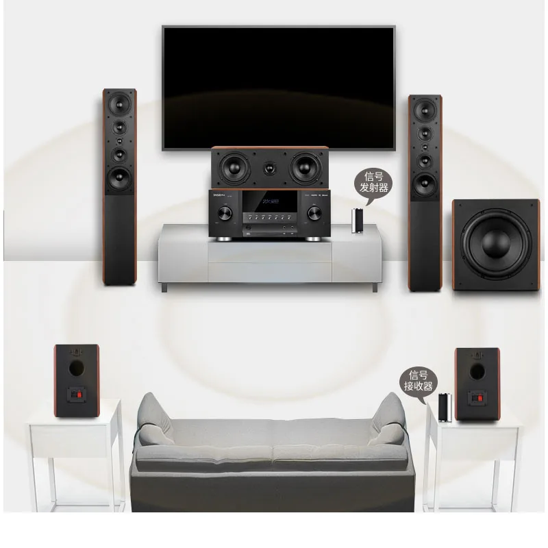 1600W High-power 5.1 Amplifier HD Home Theater Audio Set Home Living Room Combination Speaker Full Set of KTV3D Surround Sound