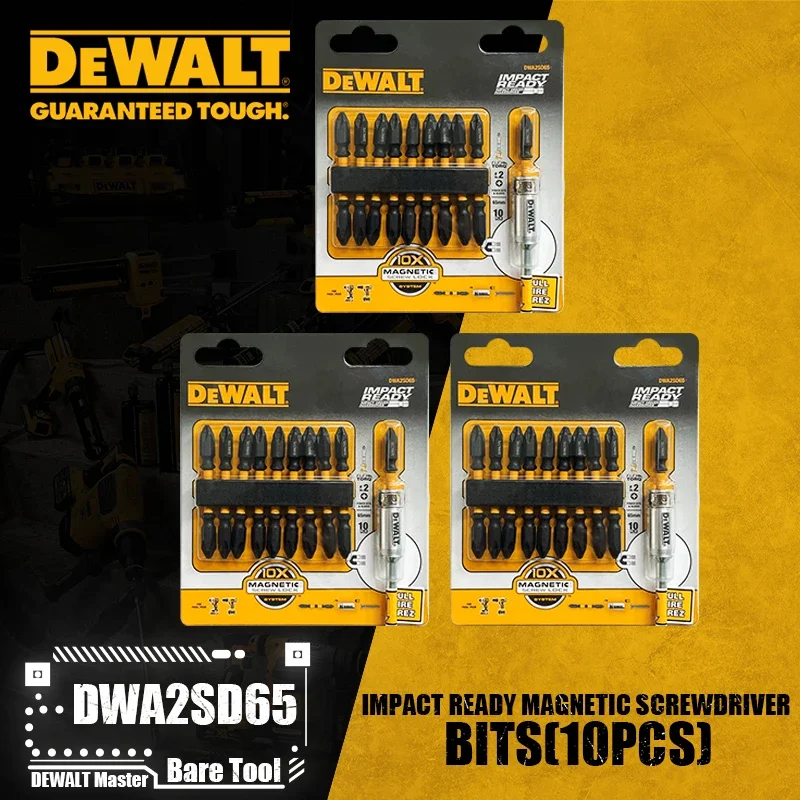 Dewalt Dwa2sd65 Slagklaar Magnetische Schroevendraaierbits 10 Stuks Elektrische Gereedschapsaccessoires
