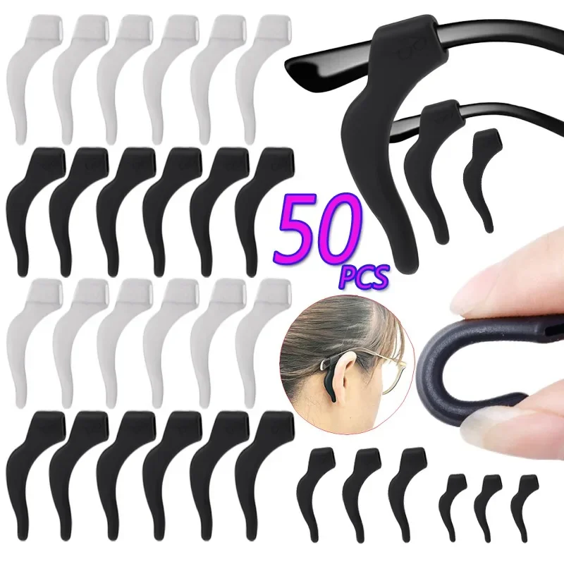 

50pcs Anti-slip Silicone Ear Grip Glasses Eyeglasses Leg Ear Hook Stopper Bracket Fastener Accessories Temple Tip Eyewear Holder