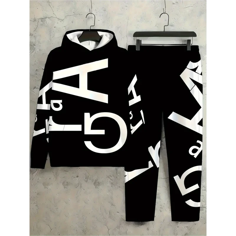 

Men's retro style lightweight sports suit - Long-sleeved sweatshirt with hood and jogging pants