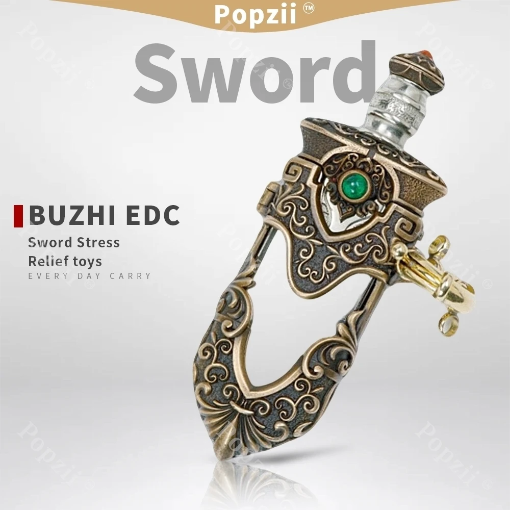 BUZHI EDC زخرفة طاولة السيف الكنز الرائعة أدوات تخفيف التوتر المكتبية أداة رائعة زينة رائعة