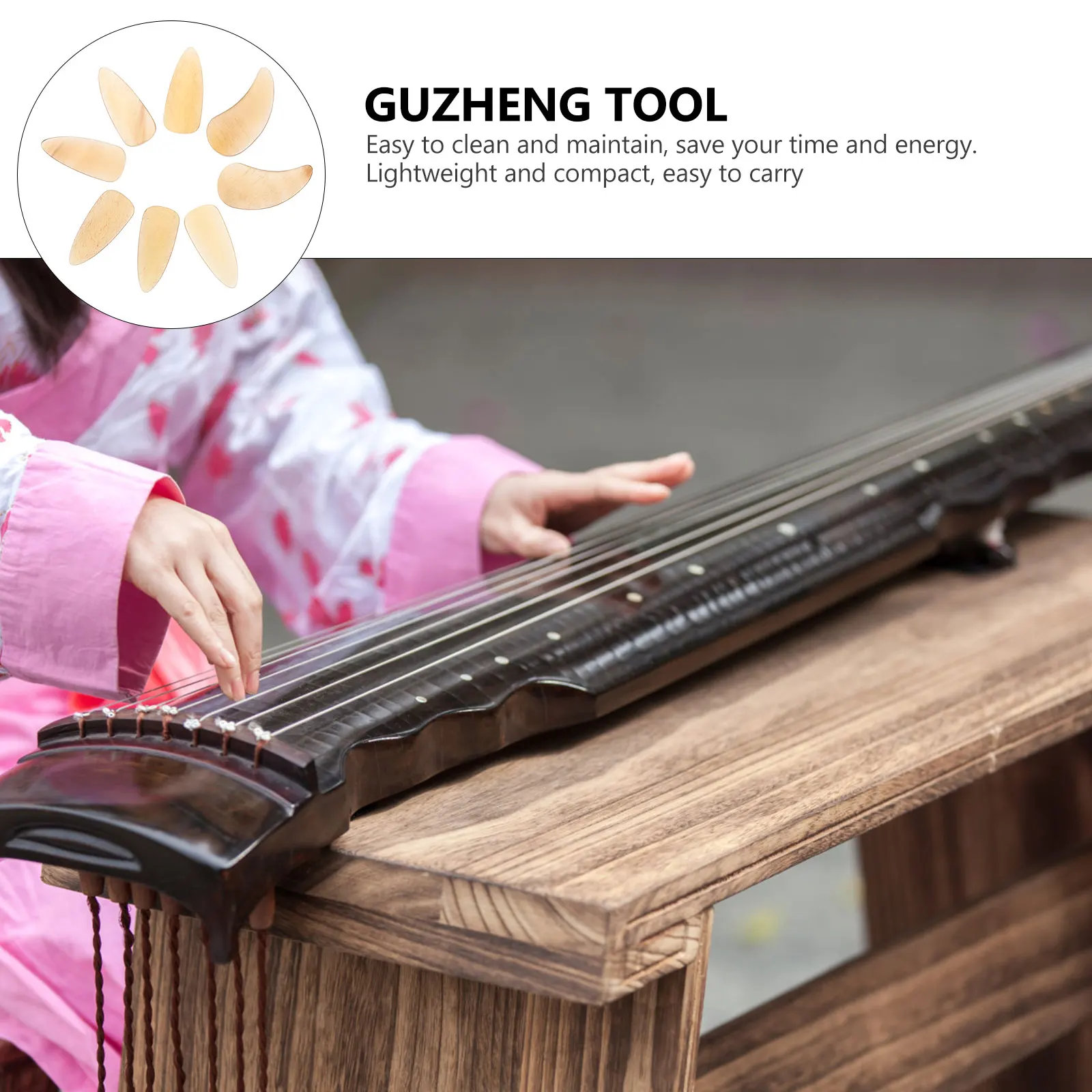 

8 pcs Guzheng Nails Protective Finger Picks Premium Fake Nail Covers Durable Portable Practice Tools Lightweight Groove Design