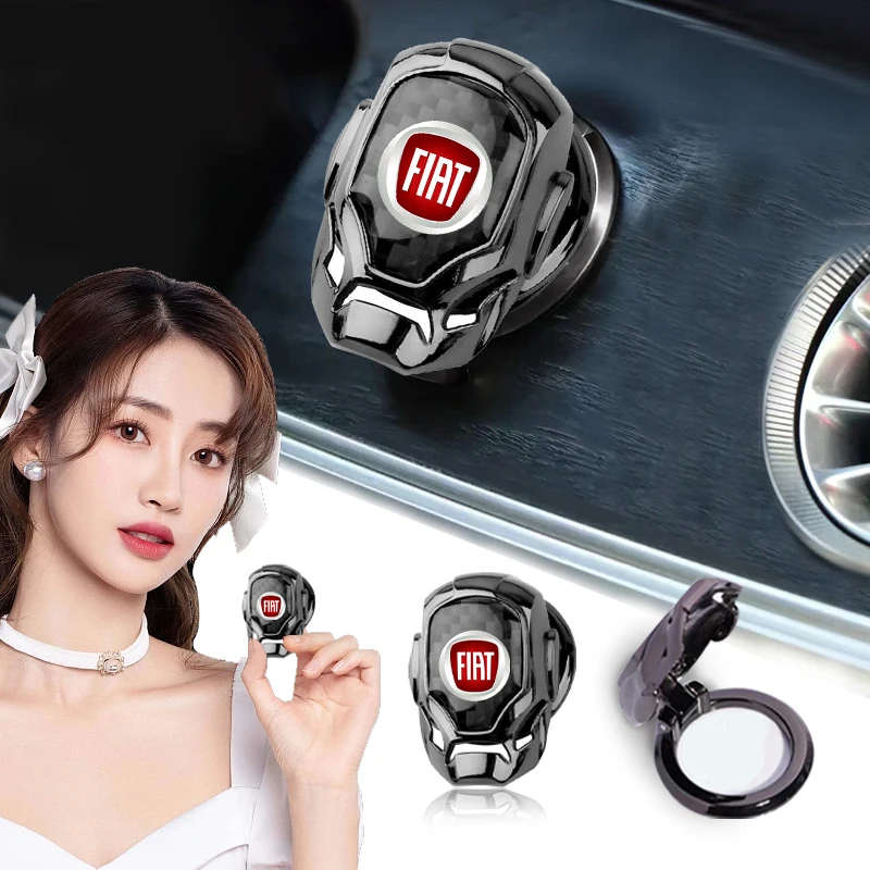 Car One-click Start Protective Cover Interior Button Decoration Sticker for Fiat Ducato 500 500L Panda Grande Punto Lancia Musa